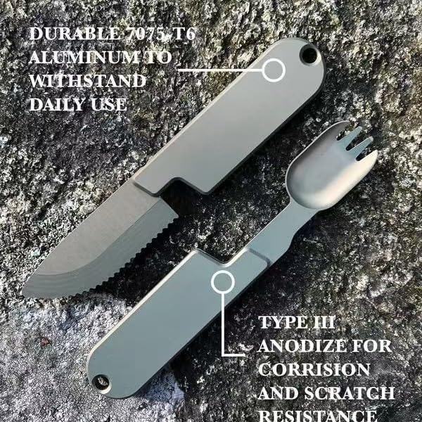 2-in-1 Camping Utensil Set – Knife Fork Combo - Image 3