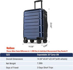 KYME Hardside Expandable Carry On Luggage 22x14x9 Airline Approved 20 Inch - Image 8