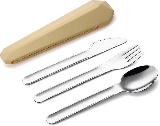 DEVICO Travel Utensils with Case, Reusable Camping Silverware Cutlery, 18/8 - Image 9