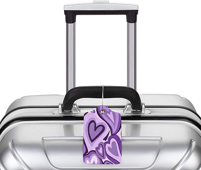 Set of 2 Luggage Tag for Suitcases Tie dye PU Leather Luggage Tag - Image 5