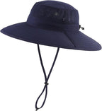Home Prefer UPF50+ Mens Sun Hat Wide Brim Fishing Hat Foldable Large Brim UV - Image 2
