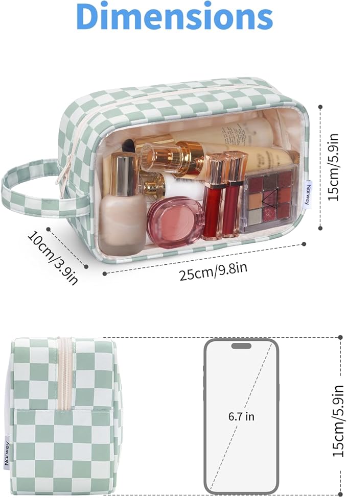 Narwey Clear Toiletry Bags for Traveling Women Men, Make Up Organizer, Skincare - Image 4