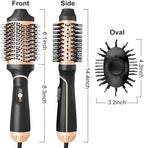 Hair Dryer Brush Blow Dryer in One Step, Upgraded 4 in 1 Hair Dryer and Styler Volumizer with Negative Ion Anti-frizz Ceramic Titanium Barrel Hot Air Brush Hair Straightener (Golden, Large)