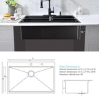 33 Inch Black Drop In Kitchen Sink Workstation-Bokaiya 33x22 Black Stainless - Image 8
