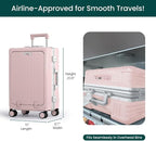 Nobl Travel Carry On Luggage, Noble Zipperless Aluminum Frame PC Hard Shell - Image 4