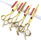 Sharonds 6/7 inch Professional Hair Cutting Scissors Set Hair Cutting Scissors Thinning Teeth Shears Set,Sliver Scissors,Barber,Salon,Hairdressing Scissors Kit,Japanese 440C Scissors (6-inch 4pc-B)