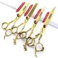 Purple Professional Hairdressing Scissors Hairdresser Hairstylist Cutting Hair & Thinning Hairdressing Scissor (6+7-inch 4pc)