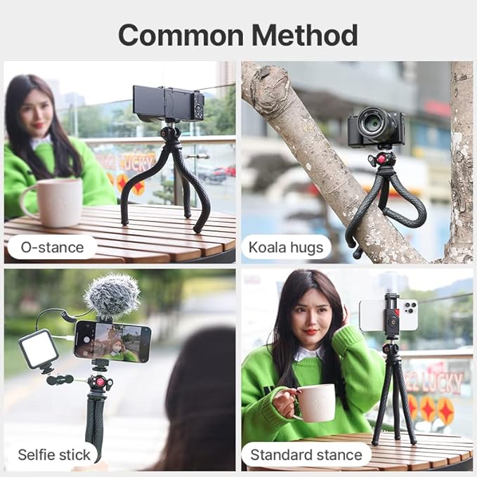 ULANZI FT-01 Phone Tripod with Holder, Mini Camera Flexible Tripod Stand with - Image 9