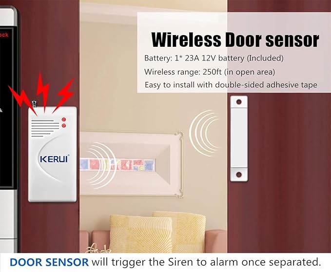 KERUI Home Security System Indoor Outdoor Weather-Proof Siren Window Door - Image 5