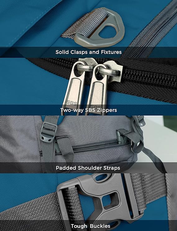 Large Convertible Duffel Weekender Gym Backpack Dark Teal 65L (65L / Dark Teal)