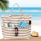 LEDAOU Large Beach Tote Bag Women Waterproof Sandproof Zipper Beach Tote Bag - Image 7