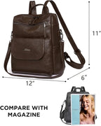 PU Leather Backpack Purse for Women Fashion Multipurpose Design Handbag Ladies - Image 2