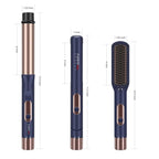 Hair Straightener and Curler, PARWIN PRO BEAUTY 1'' Flat Iron, 1.25'' Curling Iron Hair Straightener Brush with Detachable Power Cord, LED Temp Control Instant Heat Up for Gift Travel, Prussian Blue