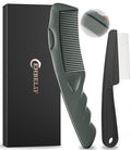 Dandruff Comb 2PC Upgraded Fine Tooth Scalp Detox Comb Lice for Women, Men & Kids Scalp Detoxing, Sweep & Massage Hair Brush Tool with Elegant Box for Hair Care Tool (Green)