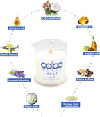 Coco Bliss Melt – Massage Candle Natural Coconut Moisturizing Body Oil Candle for Women & Men | Body Essential Oil Candle with Vanilla Scent, Vitamin E, Almond Oil & Cocoa Butter – 5oz