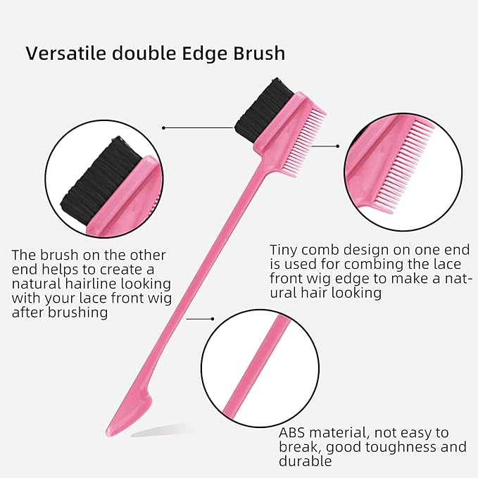 12Pcs Wig Styling Set - Massage Brush, Wide-Tooth Comb, Edge Brush, Wet Brush, Wig Clip for Synthetic Wigs, Hair Extensions, DIY Styling and Human Hair