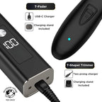 Supreme Trimmer 2-in-1 T-Fader Foil Shaver & DLC T-Shaper Trimmer Set | ST5206 Beard Trimmer STF501 Electric Razor | Travel Hair Trimmer | Black