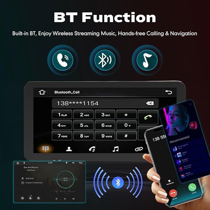 Kunfine CarPlay Android Auto Navigation Stereo GPS Radio Reverse Camera Display - Image 7