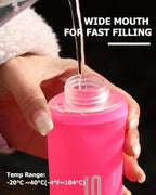 Folding Soft Flask Portable Collapsible Running Lightweight Water Bottle - Image 2