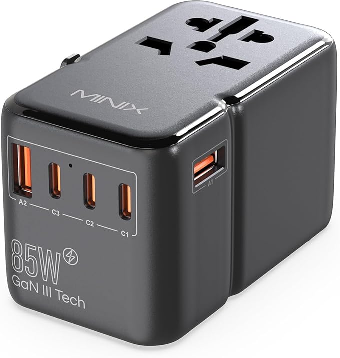 MINIX 85W Universal Travel Adapter, GaN III International Power Adapter by MINIX
