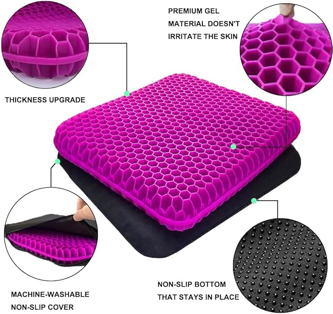 Gel Seat Cushion, Office Seat Cushion Chair Pads - Image 3