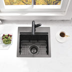 15 Inch Black Bar Sink Drop In Workstation-Bokaiya 15x15 Drop In Bar Sink Small - Image 4
