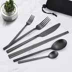 AARAINBOW 6 Pieces Stainless Steel Flatware Set Portable Reusable Cutlery Set - Image 8