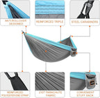 Camping Hammock, Super Lightweight Portable Parachute Hammock - Image 2