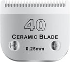 40# Detachable Pet Dog Grooming Clipper Ceramic Blade,Compatible with Andis Size 40 Cut Length 1/100"(0.25mm),Compatible with andis/wahl/Oster Dog Clippers 1PCS