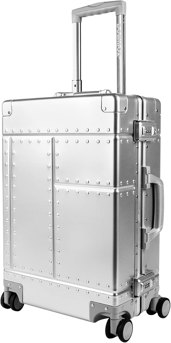 DOMINOX All Aluminum Carry On Luggage Hard Shell Luggage Aluminum Suitcase by DOMINOX