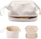 Birthday Gifts for Girls, Initial Large Makeup Bag, Personalized Double Layer by Vogewood