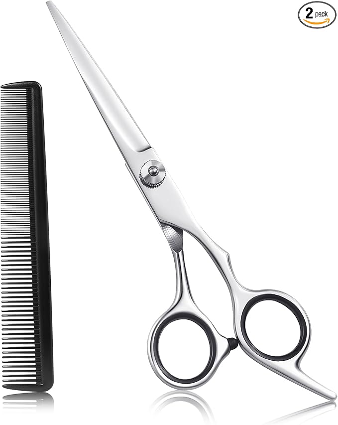 Hair Cutting Scissors, 6.5" Stainless Steel Barber Haircut Shears for Men/Woman, Professional Trimming Scissors Kit for Salon and Home Use, Sharp Edge for Precise Cutting