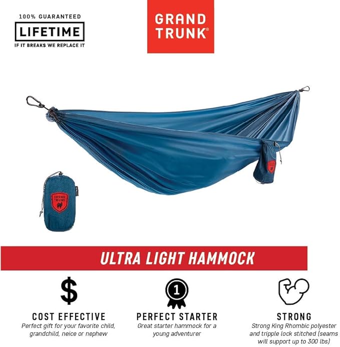 Grand Trunk | Ultralight Camping Hammock | Best Single Size Starter Hammock | - Image 5