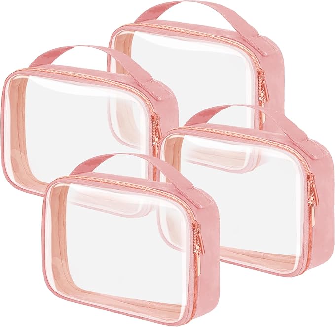 TSA Approved Travel Toiletry Bag, 4 Pack Clear Makeup Bags by FAYORORY