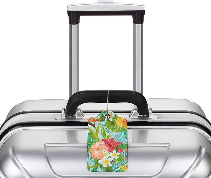 Set of 2 Luggage Tag for Suitcases Tie dye PU Leather Luggage Tag - Image 4