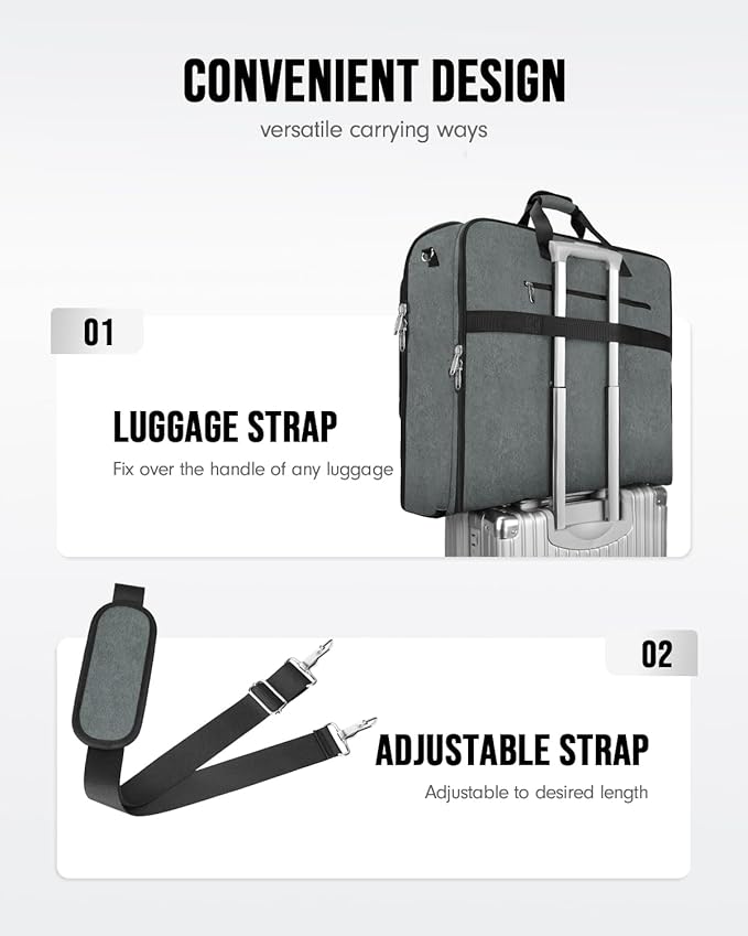 MATEIN Travel Garment Bag, Double Layer Folding Suit Bag - Image 5