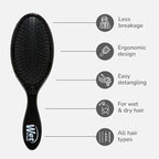Wet Brush Original Detangling Hair Brush, Classic Black - Ultra-Soft IntelliFlex Bristles - Detangler Brush Glide Through Tangles With Ease For All- For Women, Men, Wet & Dry Hair