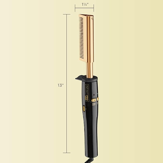 INFINITIPRO by CONAIR Ultra-High Heat Gold-Plated Straightening Comb 1 Count (Pack of 1)