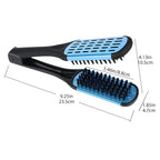 Clamp Hair Brush Double Sided Straightening Detangler Comb Smoothing Nylon Bristle Straightener Air Vented Flat for Wet,Dry,Fine,Thick Natural Long Hair