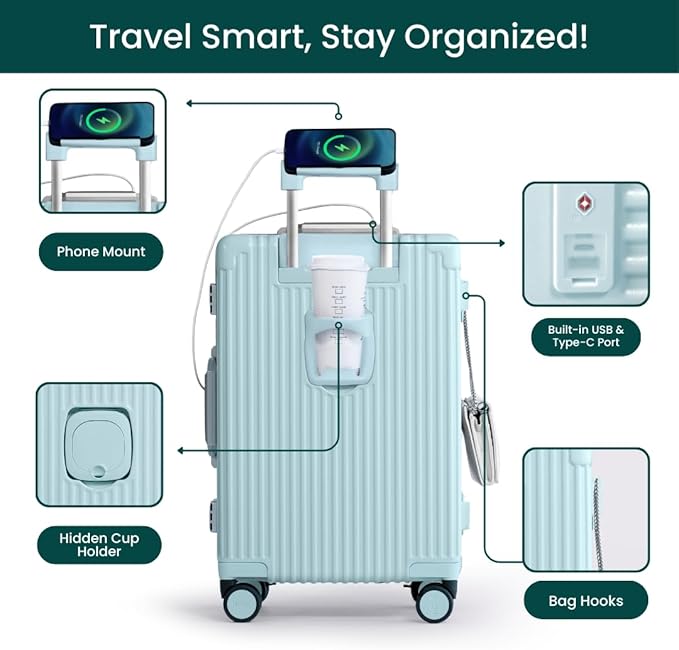 Nobl Travel Carry On Luggage, Noble Zipperless Aluminum Frame PC Hard Shell - Image 3