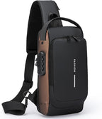 Sling Bag for Men Anti-theft USB Crossbody Shoulder Backpack Purse Waterproof by ISDULA