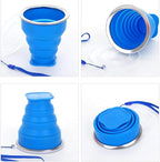 Silicone Collapsible Travel Water Cup, Expandable Drinking Cup Set, Reusable Mug - Image 6