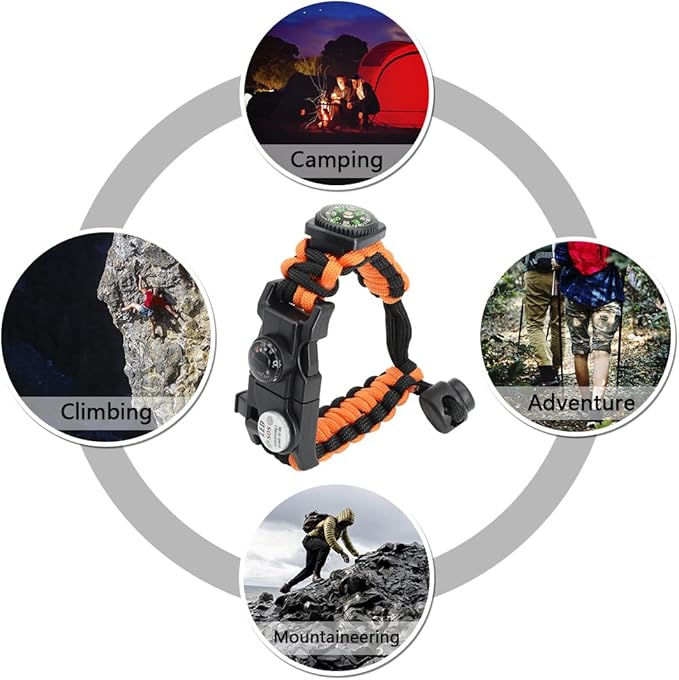20 in 1 Survival Paracord Bracelet Adjustable Gear Kit - Image 7