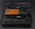 Purple Dragon 7.0 inch Rhinestone Decoration 3PCS Pet Grooming Scissors Dog Hair Cutting & Thinning Shears Set