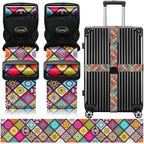 Luggage Straps for Suitcases (Colorful Print)