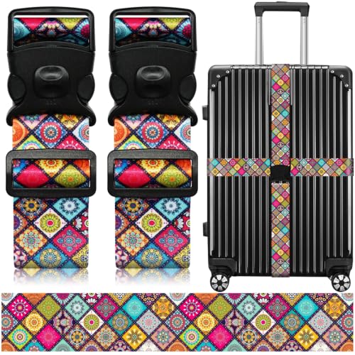 Luggage Straps for Suitcases (Colorful Print)