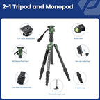 Fotopro 59" Carbon Fiber Travel Tripod, Compact Video Tripods - Image 7