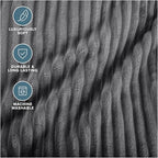 Fleece Blanket Luxury Microplush (King / 35 - Ribbed Grey)