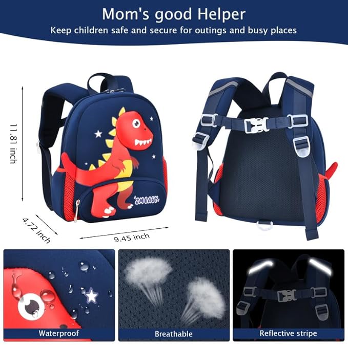 Padgene Toddler Backpacks Kids Preschool Backpack Waterproof Neoprene Animal - Image 4
