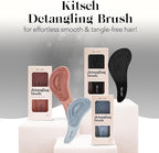 Kitsch Detangler Brush – Gentle Curly Hair Brush with Flexible Bristles for All Hair Types - Wet or Dry | Detangling Hair Brushes for Women & Men, Hairbrush for Adults & Kids - Black